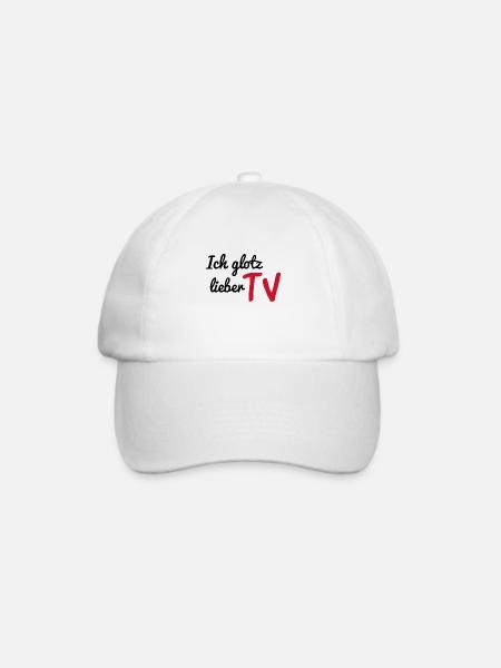 Ich glotz lieber Tv - Baseballkappe - Weiß/Weiß