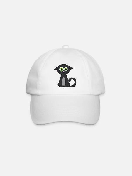 Katzengesicht Kätzchen - Baseballkappe - Weiß/Weiß