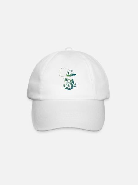 Angeln / Fischer / Boot / Angeln - Baseballkappe - Weiß/Weiß