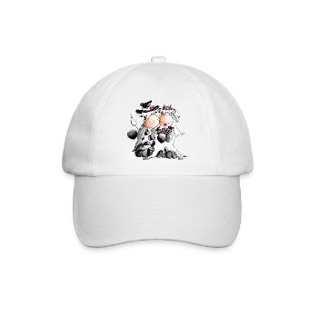 Kuh Hochzeit - Braut - Bräutigam - Baseballkappe - Weiß/Weiß - Vorne