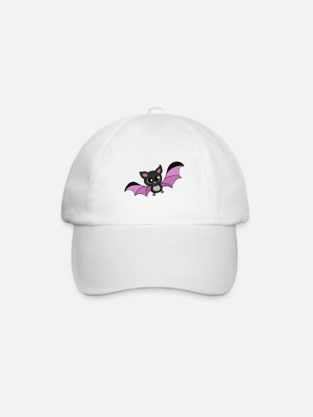 Angry Bat I Böse Fledermaus Geschenk - Baseballkappe - Weiß/Weiß