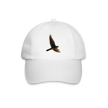 Falke fliegt. Greifvogel - Baseballkappe - Weiß/Weiß - Vorne