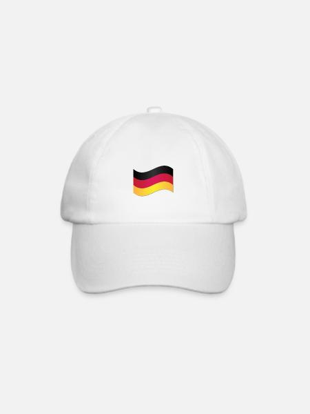 Deutsche Flagge - Baseballkappe - Weiß/Weiß