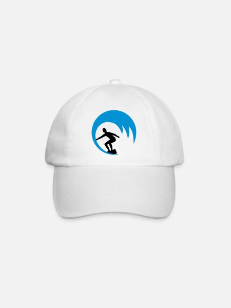 Wellenreiter, Surfer - Baseballkappe - Weiß/Weiß