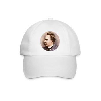 Nietzsche Porträt Portrait Zarathustra Geschenk - Baseballkappe - Weiß/Weiß - Vorne