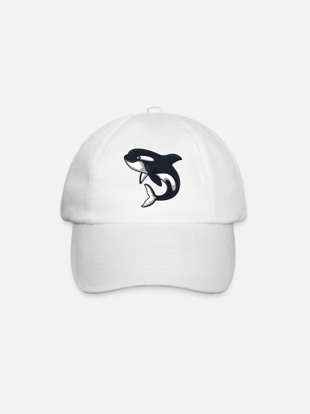 Orca Wal - Baseballkappe - Weiß/Weiß