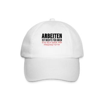 Arbeitslos Shirt Hartz 4 Arbeitslosigkeit Geschenk - Baseballkappe - Weiß/Weiß - Vorne
