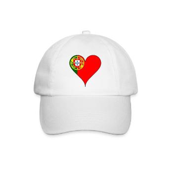 Portugiesisches Herz - Baseballkappe - Weiß/Weiß - Vorne
