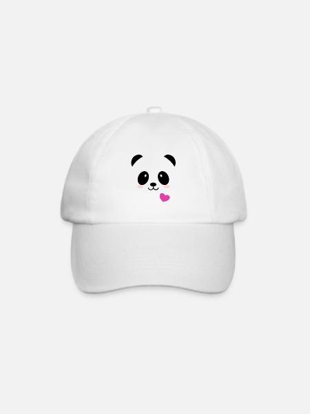 Panda Face Love Bär Gesicht - Baseballkappe - Weiß/Weiß
