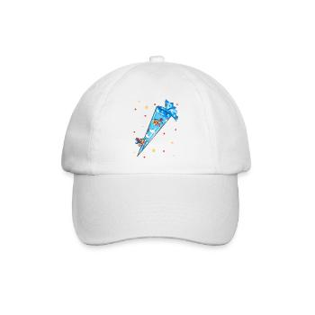 Schultüte mit Flugzeugen zur Einschulung - Baseballkappe - Weiß/Weiß - Vorne
