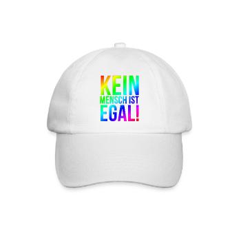 Antifa T-Shirt links gegen rechts Geschenkidee - Baseballkappe - Weiß/Weiß - Vorne