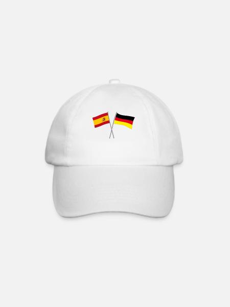 Spanien Deutschland Fahne - Baseballkappe - Weiß/Weiß