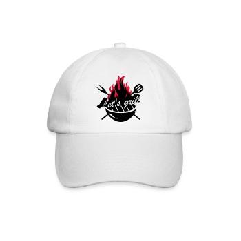 Grill mit Grillbesteck - Baseballkappe - Weiß/Weiß - Vorne