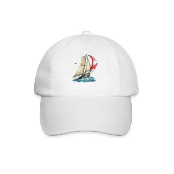 Segel Yacht - Baseballkappe - Weiß/Weiß - Vorne