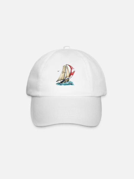 Segel Yacht - Baseballkappe - Weiß/Weiß