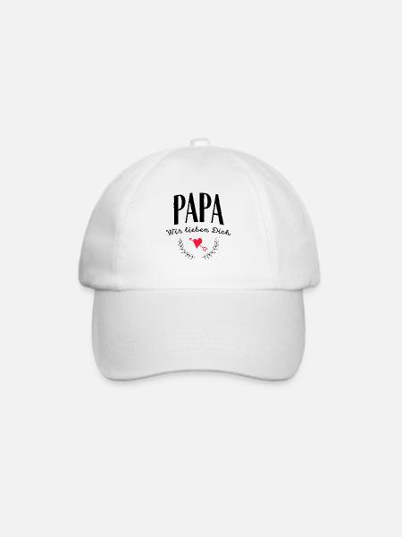 Papa wir lieben Dich - Baseballkappe - Weiß/Weiß