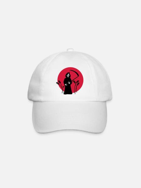 sensemann skelett mähen sense - Baseballkappe - Weiß/Weiß