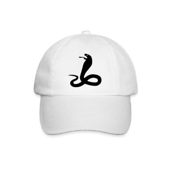Cobra Schlange Brillenschlange - Baseballkappe - Weiß/Weiß - Vorne