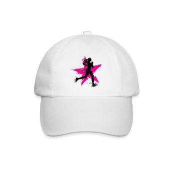 runner female with star - Baseballkappe - Weiß/Weiß - Vorne