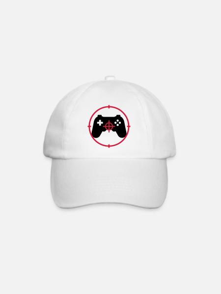 Gamer / Gaming - Baseballkappe - Weiß/Weiß