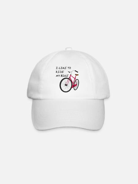 I like to ride my bike - Fahrrad - Biken - Baseballkappe - Weiß/Weiß