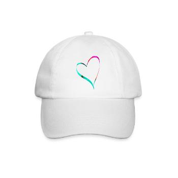 Aquarell Herz - Baseballkappe - Weiß/Weiß - Vorne