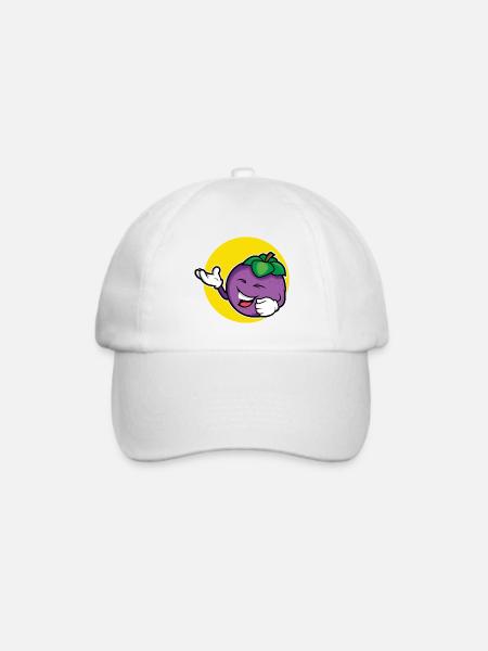 Lustige Pflaume - Baseballkappe - Weiß/Weiß