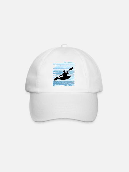Kajak T-Shirts | Kajak fahren Fluss Sport Geschenk - Baseballkappe - Weiß/Weiß