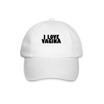i love vagina - Baseballkappe - Weiß/Weiß - Vorne