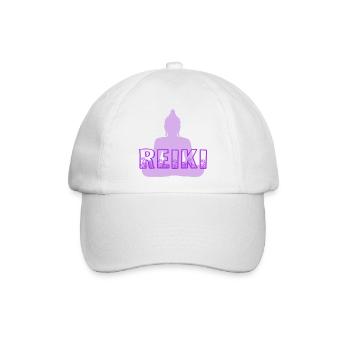 reiki mit buddha lila - Baseballkappe - Weiß/Weiß - Vorne