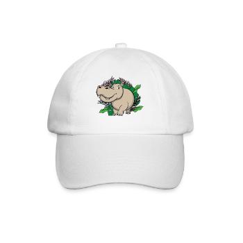 Dschungel Hippo, König des Dschungels - Baseballkappe - Weiß/Weiß - Vorne