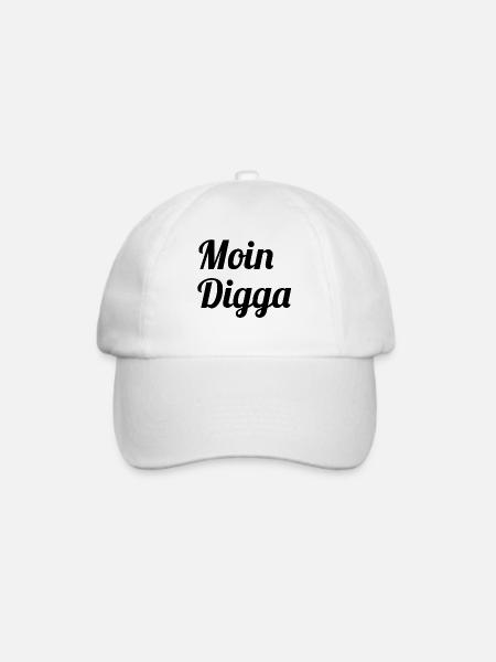 Moin Digga - Baseballkappe - Weiß/Weiß