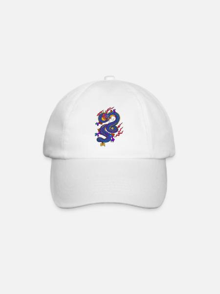 Drache - Baseballkappe - Weiß/Weiß