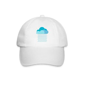 Wir lieben Regen, Wetter, Wolke, Regentropfen, - Baseballkappe - Weiß/Weiß - Vorne