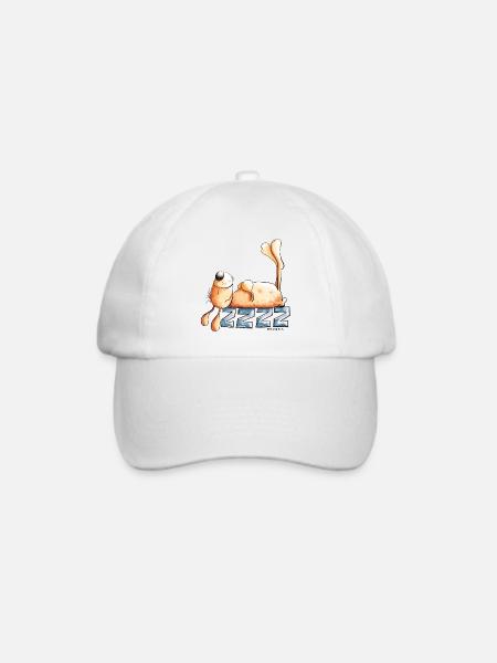 Schlafender Hase I Hasenmotiv Kaninchen - Baseballkappe - Weiß/Weiß