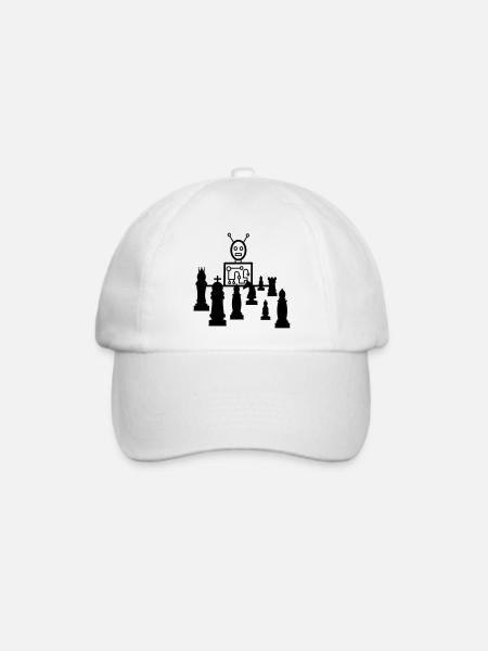 schach computer - Baseballkappe - Weiß/Weiß