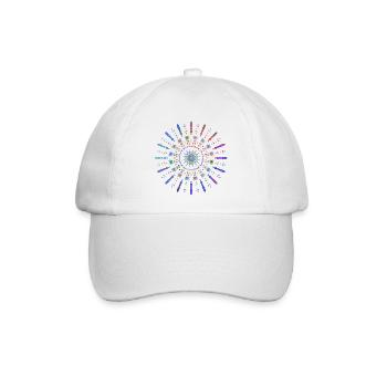 Mandala Yoga tribal Sonne strahlend blau bunt - Baseballkappe - Weiß/Weiß - Vorne