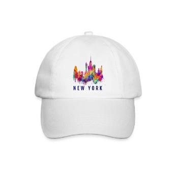New Yok City Skyline NYC - Baseballkappe - Weiß/Weiß - Vorne