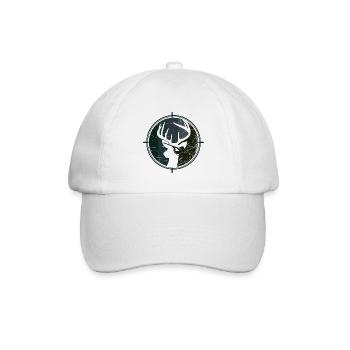Jäger - Jagd - Hirsch - Baseballkappe - Weiß/Weiß - Vorne