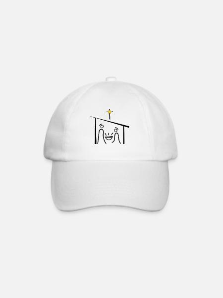 Weihnachtskrippe, Jesus, Weihnacht, Advent - Baseballkappe - Weiß/Weiß