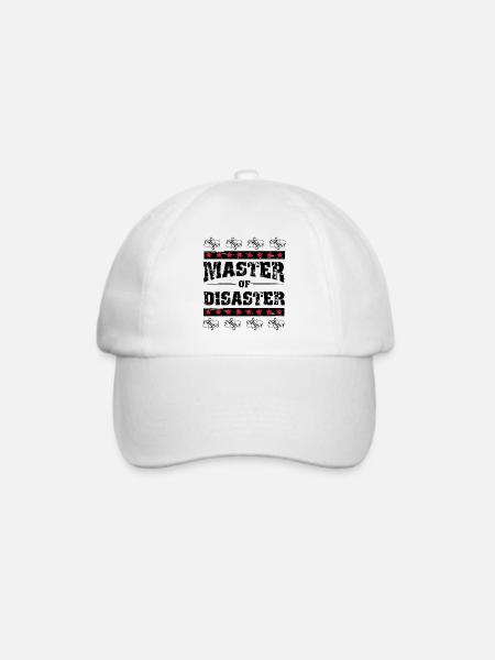 Master of Disaster, schwarz. - Baseballkappe - Weiß/Weiß