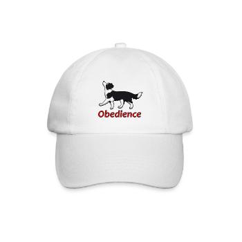 Obedience Border Collie Schrift - Baseballkappe - Weiß/Weiß - Vorne
