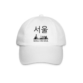 Seoul hat Seele - Skyline von Seoul - Baseballkappe - Weiß/Weiß - Vorne