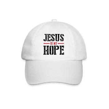 Jesus ist meine Hoffnung - Baseballkappe - Weiß/Weiß - Vorne