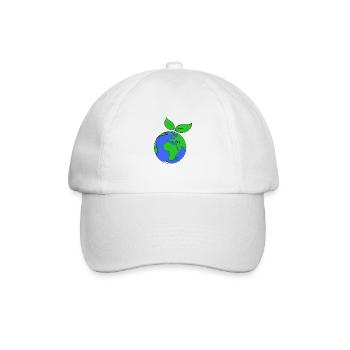 Grüner Planet Erde Welt Bio Umwelt Natur Geschenk - Baseballkappe - Weiß/Weiß - Vorne