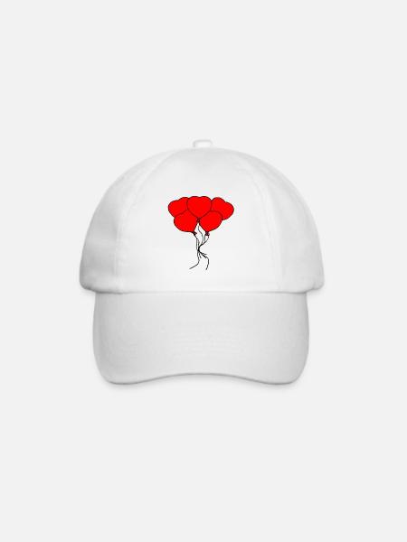 Herz Luftballons - Baseballkappe - Weiß/Weiß