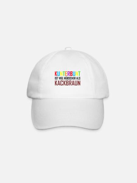 Gegen Rassismus | Nazis Links Antifa Geschenkideen - Baseballkappe - Weiß/Weiß