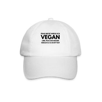 Veganer Sprüche - Baseballkappe - Weiß/Weiß - Vorne