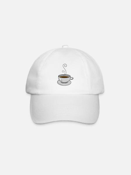 Kaffee Kaffeetasse Koffein Tasse Barista - Baseballkappe - Weiß/Weiß