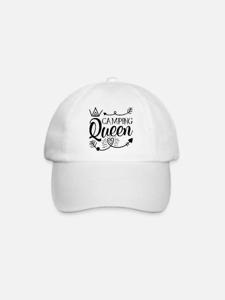 Camping Queen Adventure Shirt Geschenk - Baseballkappe - Weiß/Weiß